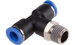 T-type quick push-in connector with external thread - 1/8" (iš.s.) - 6 x 6mm