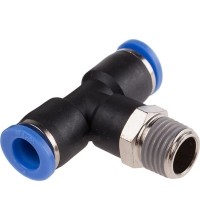 T-type quick push-in connector with external thread - 3/8" (iš.s.) - 12 x 12mm