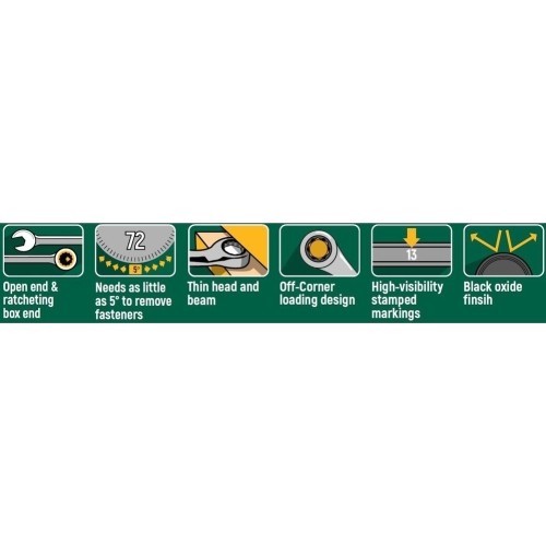 Combination ratcheting wrench set 12pcs (8-19mm) black