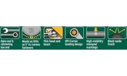 Combination ratcheting wrench set 12pcs (8-19mm) black