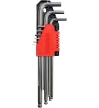 L-type hex key extra long ball point set 9pcs. (1.5-10)