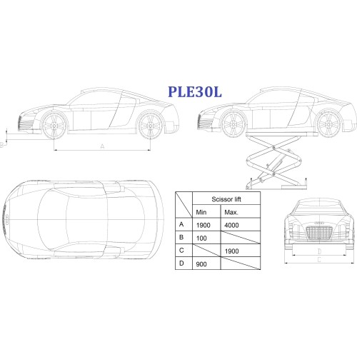 Hidraulinis keltuvas žirklinis 3t 380V