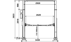Hidraulinis keltuvas 4t (aut.f) (sinch.v.) H3833mm 380V