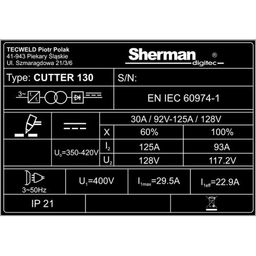 Plasma cutting machine CUTTER 130