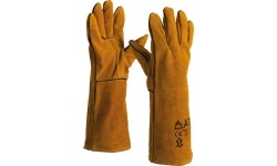 Suvirintojo pirštinės ATEX, odinės, rudos