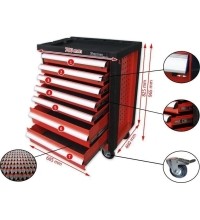 Tool trolley No.6, 7 drawers, red