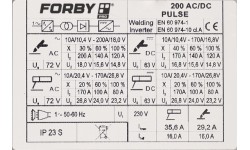 Suvirinimo aparatas FORBY® HD TIGMAN 200 AC/DC PULSE (pramoninis)