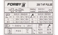 Suvirinimo aparatas FORBY® HD TIGMAN 200 T HF PULSE (pramoninis)