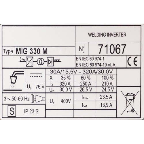 Suvirinimo aparatas FORBY® HD MIGMAN 330 M (pramoninis) MADE IN THE CZECH REPUBLIC