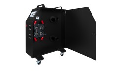 Vielos padavimo mechanizmas lazeriniui suvirinimo aparatui (dviem ritėm)