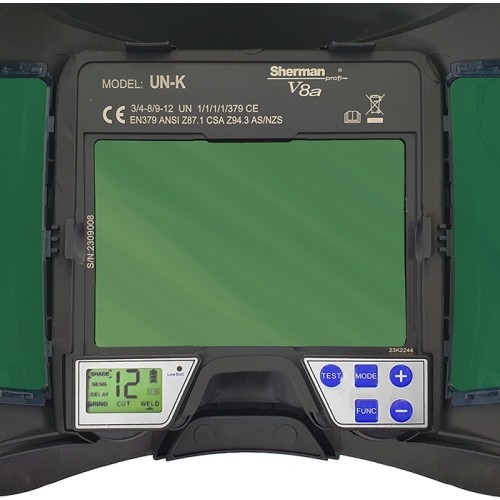 Sherman-profi V8a savaime tamsėjantis skydelis su PAPR oro tiekimo sistema