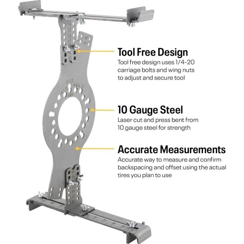 Wheel and tire fitment compatibility gauge (5 lug)
