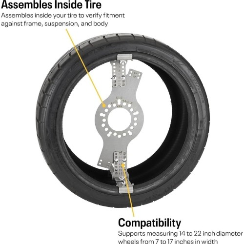 Wheel and tire fitment compatibility gauge (5 lug)