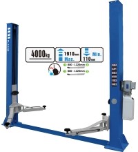 Hidraulinis dviejų kolonų keltuvas su mechaniniais saugumo fiksatoriais, 4.0t - 4.0t, 220V