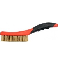 Brass brush with plastic handle