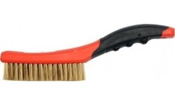 Brass brush with plastic handle