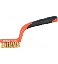 Šepetys vielinis žalvarinis, plastikine rankena