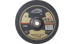 Šlifavimo diskas 230x6,8x22,23mm MOST PRO steel, juodam metalui