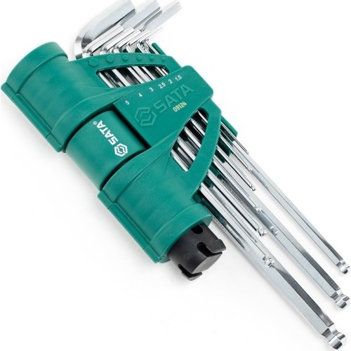 L-tipo šešiakampių prailgintų, apvalia galvute raktų rinkinys 9vnt.