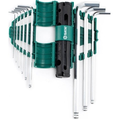 L-tipo šešiakampių prailgintų, apvalia galvute raktų rinkinys 9vnt.