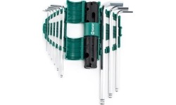 L-tipo šešiakampių prailgintų, apvalia galvute raktų rinkinys 9vnt.