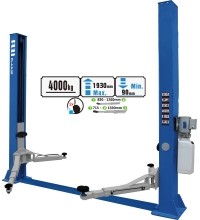 Hidraul. dviejų kolonų keltuvas su mech. saugumo fiksatoriais (3 pakopų letenos), 4.0t - 4.0t, 220V