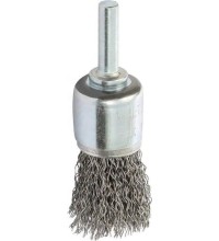 Šepetys INOX teptuko tipo, garbanotas 25mm su koteliu