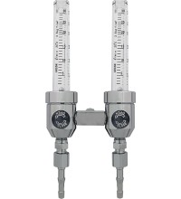 Double rotameter with valves