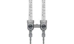 Dvigubas rotametras su vožtuvais