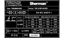 Inverter welder TIG 215P AC/DC