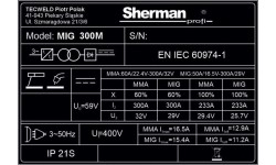 Inverterinis suvirinimo aparatas Sherman MIG 300M/4R
