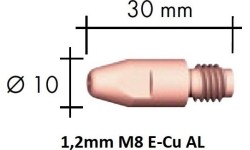 Antgalis Binzel MB36 MB401 MB501 M8x30 Aliuminiui - 1.2mm