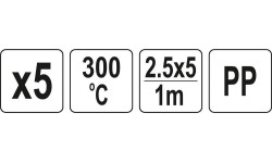 Welding plastic rods set.(5vnt) (PP polipropilenas) 2.5x5mm 5х1m