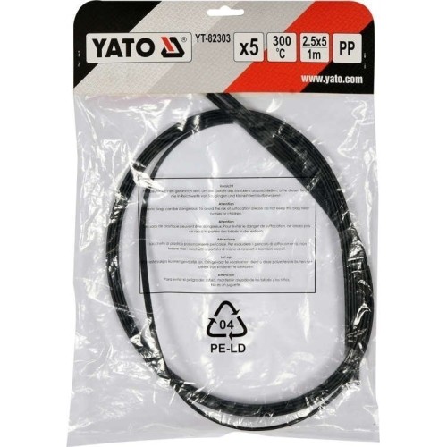 Welding plastic rods set.(5vnt) (PP polipropilenas) 2.5x5mm 5х1m