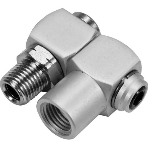 Air hose connector 1/4" (ext & int thread) swivel 360°