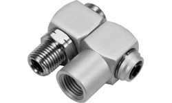 Air hose connector 1/4" (ext & int thread) swivel 360°