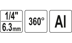 Air hose connector 1/4" (ext & int thread) swivel 360°