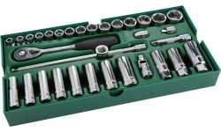 Tray. Socket set. 3/8" Dr.  33pcs.