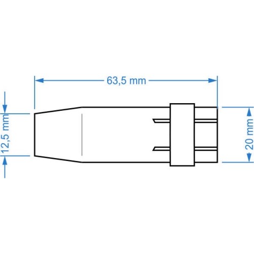 MIG/MAG TW24 conical gas nozzle