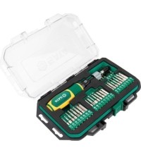 1/4" Dinometrinio atsuktuvo 1-6Nm ir keičiamų antgalių rinkinys [plok.,PZ,PH,torx] 33vnt.