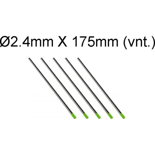 TIG volframo elektrodas Binzel WP Ø2.4mm X 175mm (1 vnt.), žalias