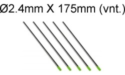 TIG volframo elektrodas Binzel WP Ø2.4mm X 175mm (1 vnt.), žalias