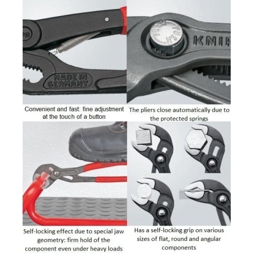 Water pump pliers KNIPEX Cobra with locking and spring 250mm