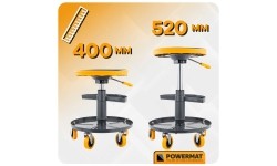 Teleskopinė dirbtuvių kėdė