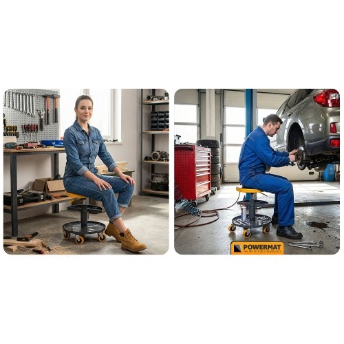 Teleskopinė dirbtuvių kėdė