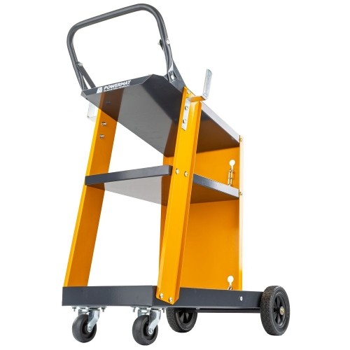 Trolley for welding machine, with shelf and space for gas cylinder (load up to 100 kg)
