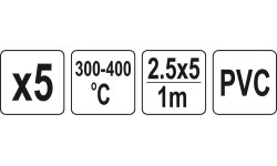 Welding plastic rods set (5pcs) (PVC polyvinyl chloride) 2.5x5mm 5х1m