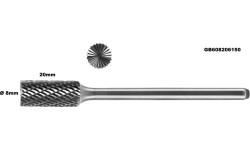 Long carbide rotary burr shape B cylinder (ZYAS) with end cut Ø 8mm