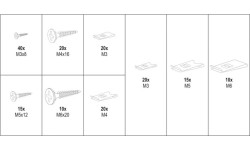 Kėbulo savisriegių varžtų ir U-tipo poveržlių rink. (170vnt)
