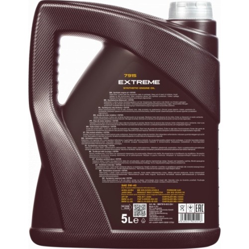 MANNOL Synthetic Engine Oil EXTREME 5W-40 5l